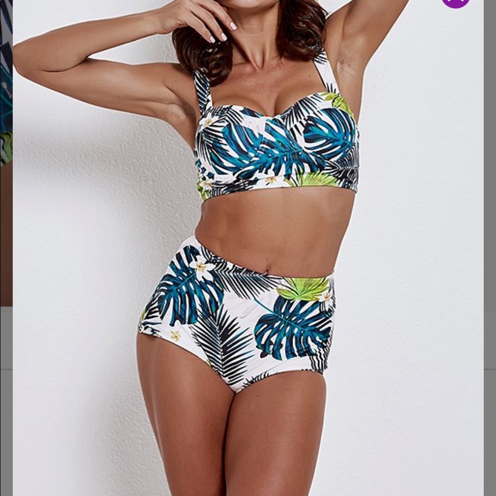 Green tropical bikini